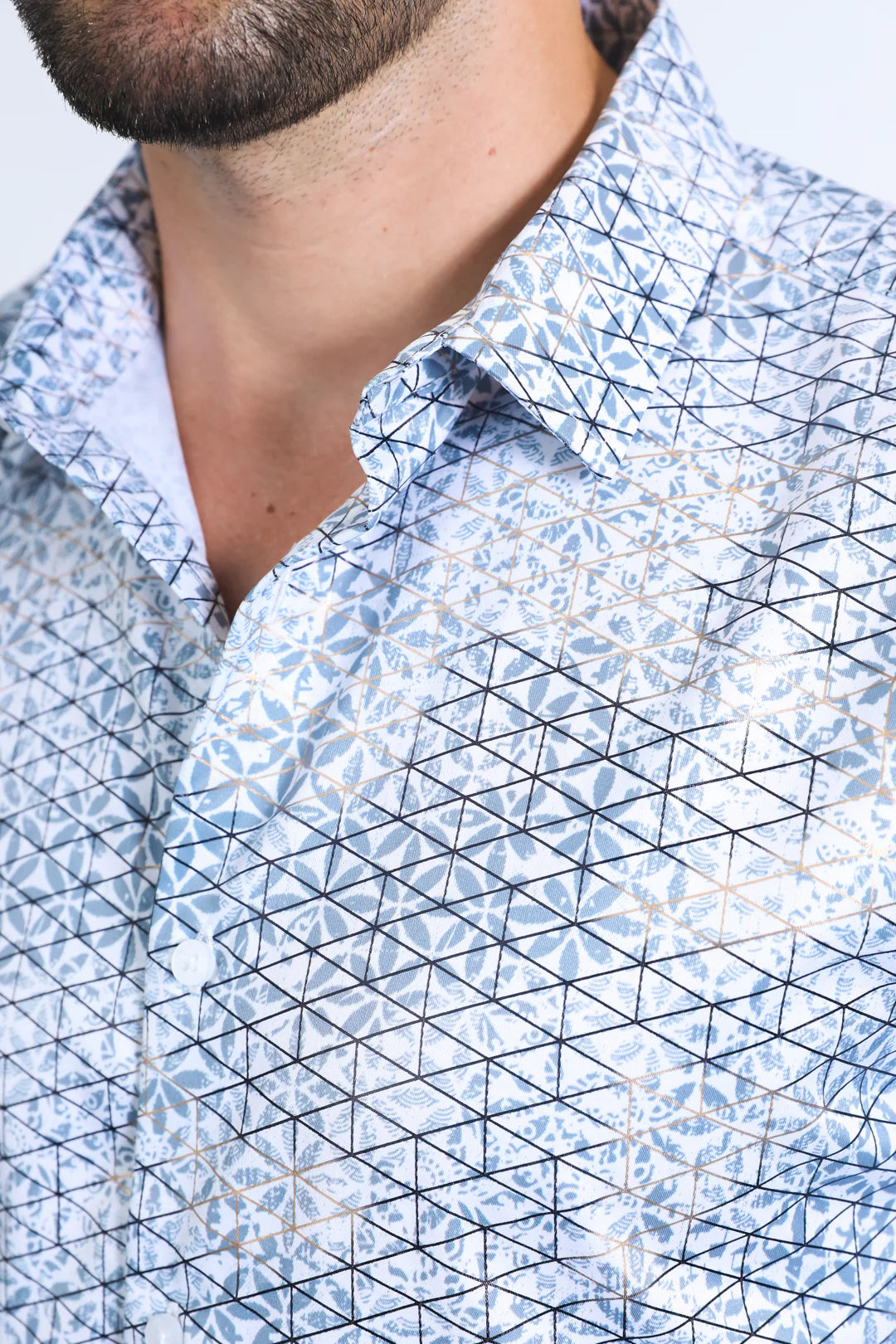 Platini Men’s Modern Fit Stretch Foil Fashion White Shirt