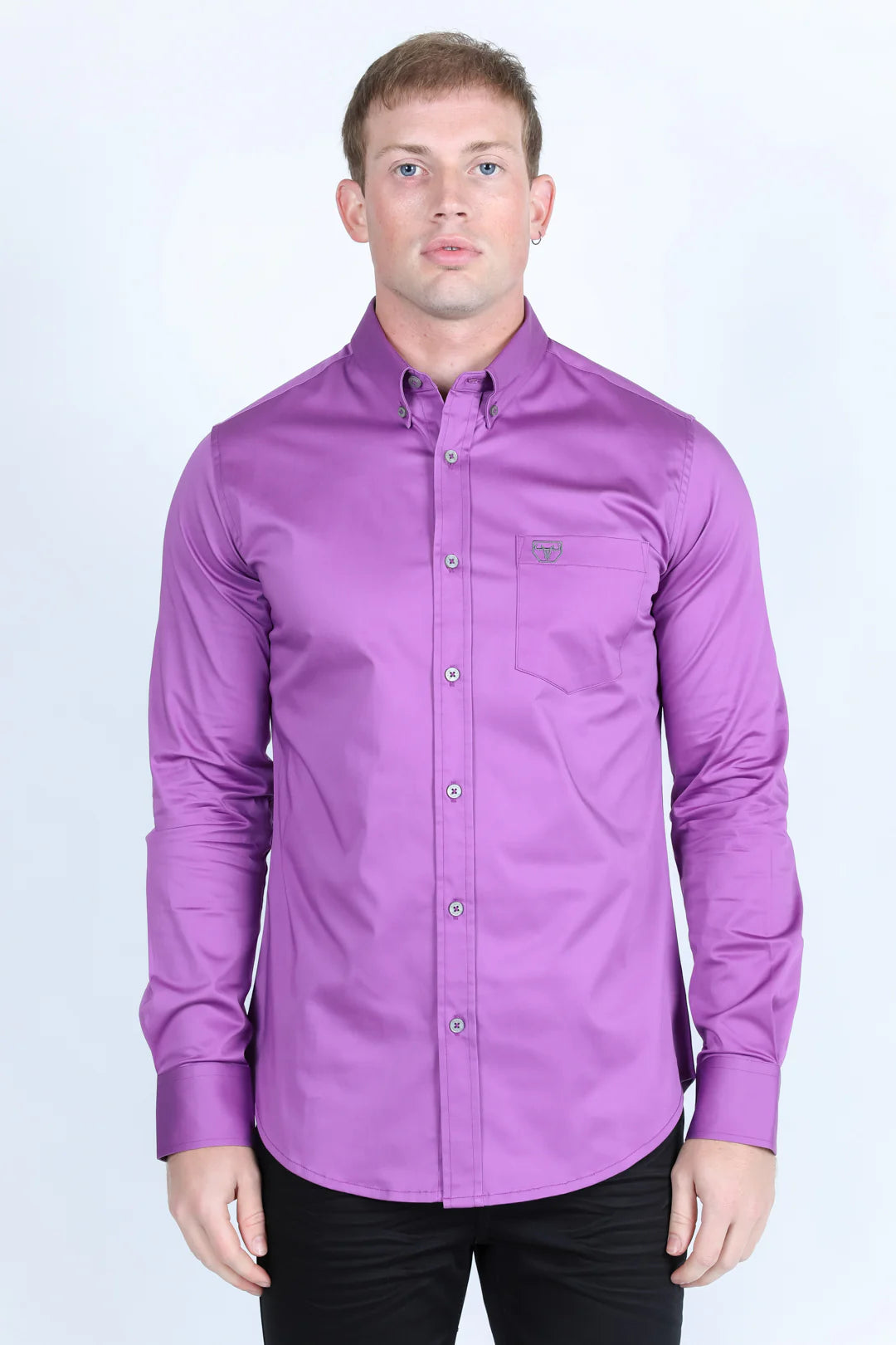 Platini Men’s Single Logo Modern Fit Stretch Mauve