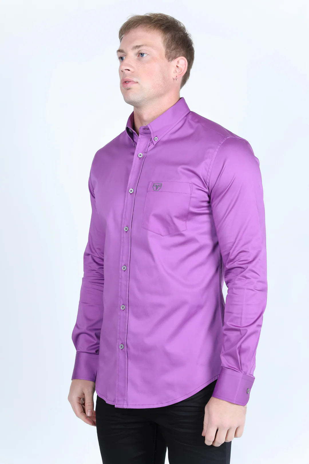 Platini Men’s Single Logo Modern Fit Stretch Mauve