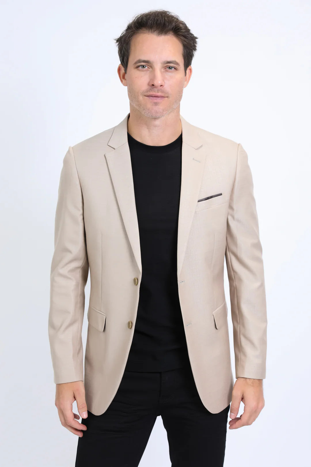 Platini Men’s Modern Fit Stretch Date Night Khaki Blazer BLZ10532