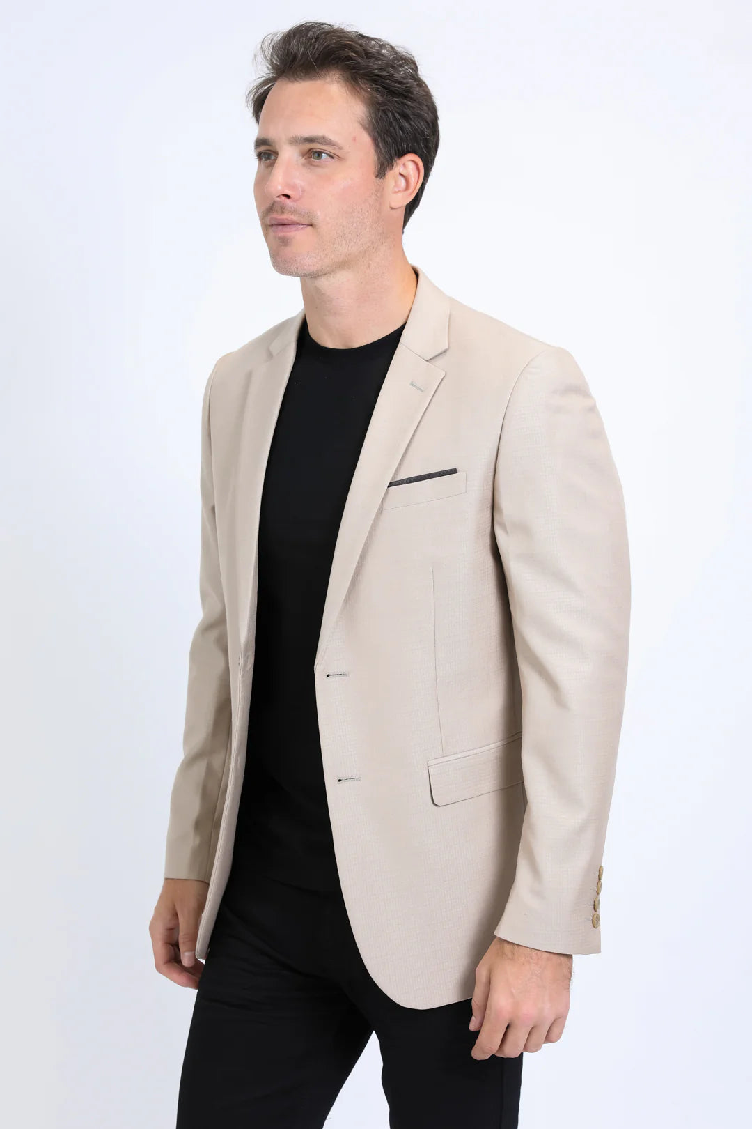 Platini Men’s Modern Fit Stretch Date Night Khaki Blazer BLZ10532