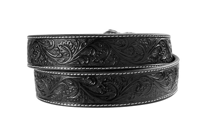 Ariat Embossed Plate Buckle Black Belt Men A1020401