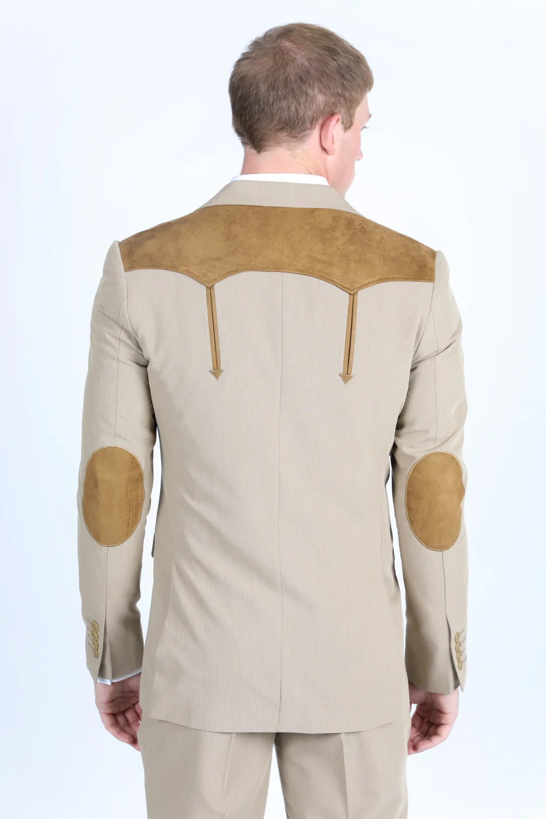 Platini Men’s Western Suit Sport Coat with Suede Yokes and Elbow Patches