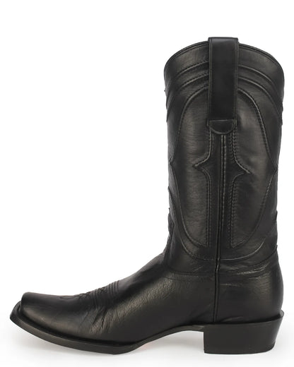 King Exotic Men’s Cutter Toe Smooth Ostrich Black Boots 749705