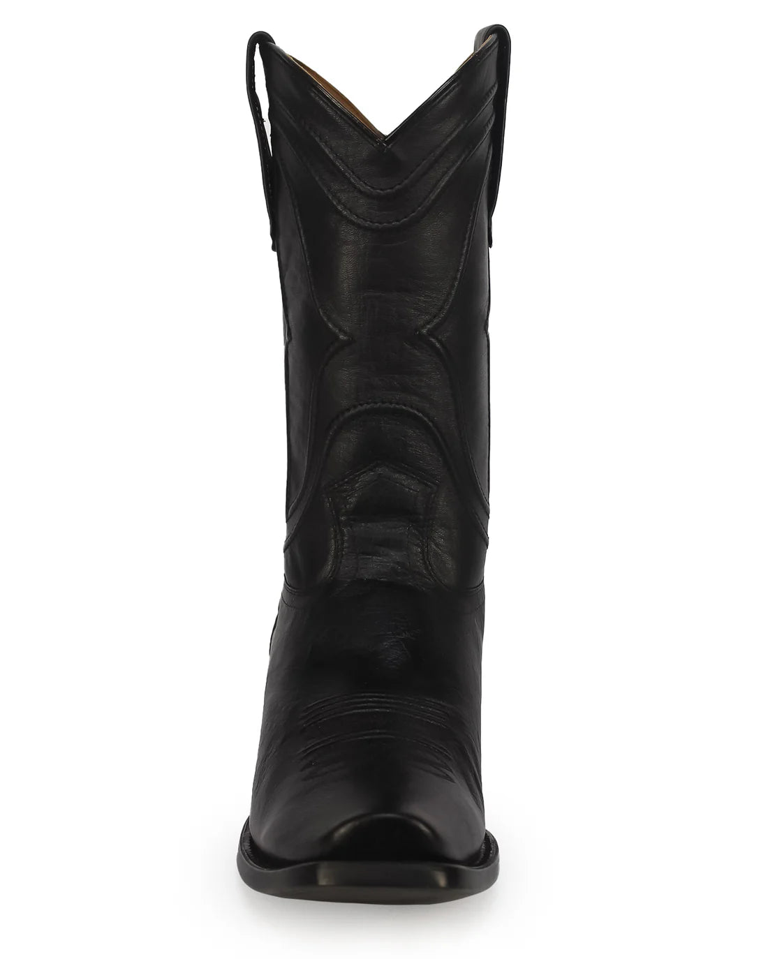 King Exotic Men’s Cutter Toe Smooth Ostrich Black Boots 749705