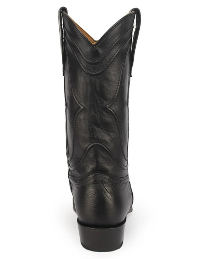 King Exotic Men’s Cutter Toe Smooth Ostrich Black Boots 749705