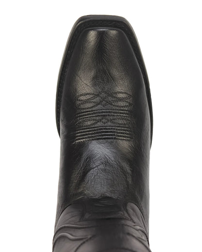 King Exotic Men’s Cutter Toe Smooth Ostrich Black Boots 749705