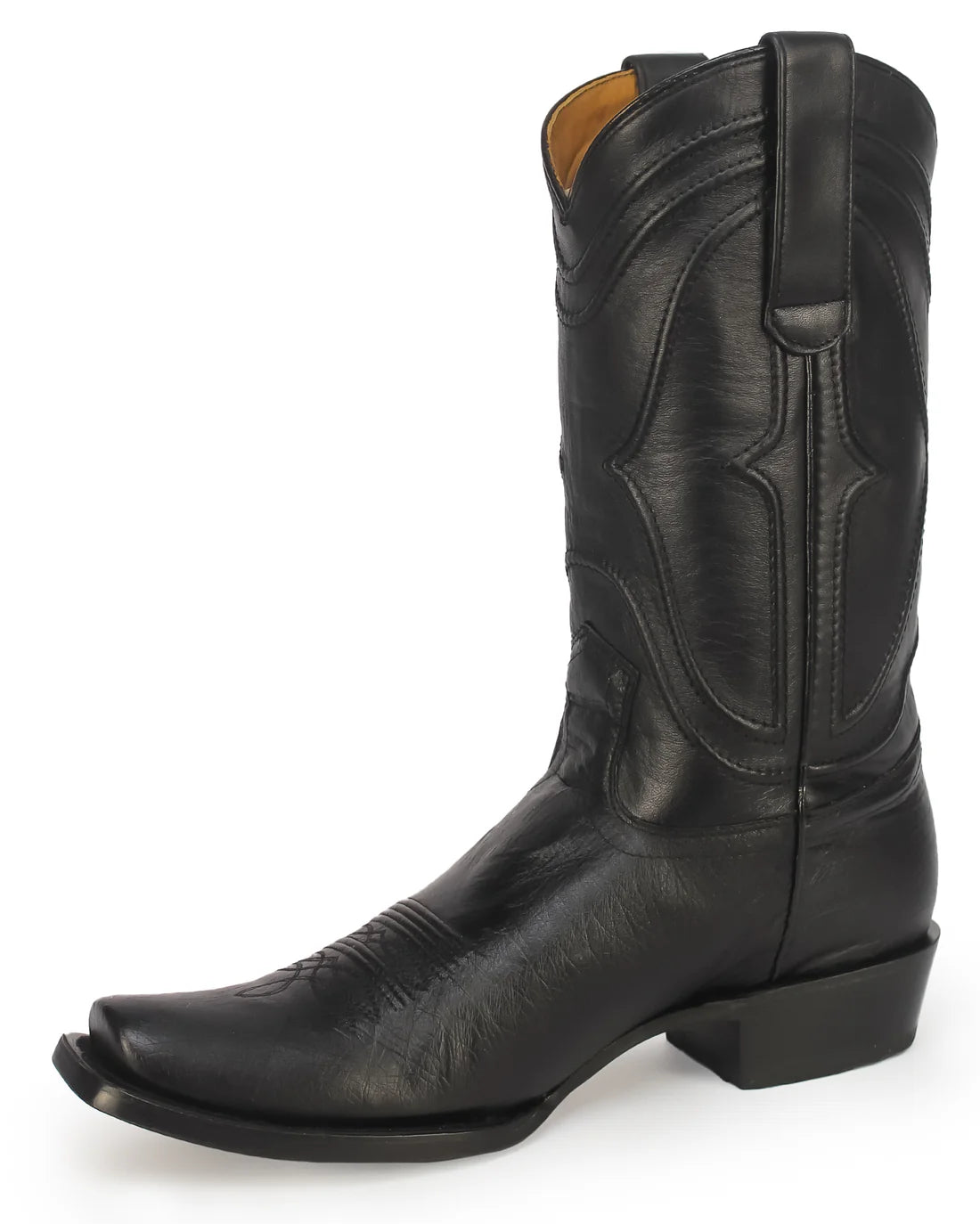 King Exotic Men’s Cutter Toe Smooth Ostrich Black Boots 749705