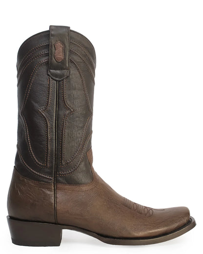 King Exotic Men’s Cutter Toe Smooth Ostrich Brown Boots 749707