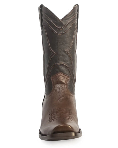 King Exotic Men’s Cutter Toe Smooth Ostrich Brown Boots 749707