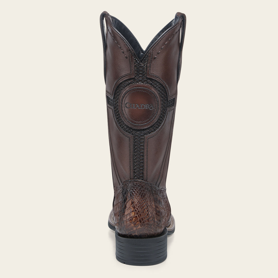 Cuadra Men’s Honey Caiman Studs & Embroidery Belly Cafe/Brown