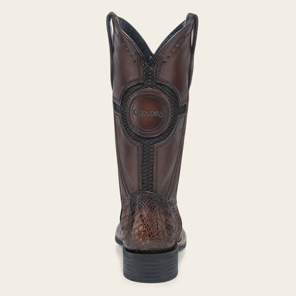 Cuadra Men’s Honey Caiman Studs & Embroidery Belly Cafe/Brown