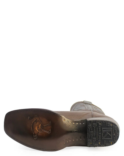 King Exotic Men’s Cutter Toe Smooth Ostrich Brown Boots 749707