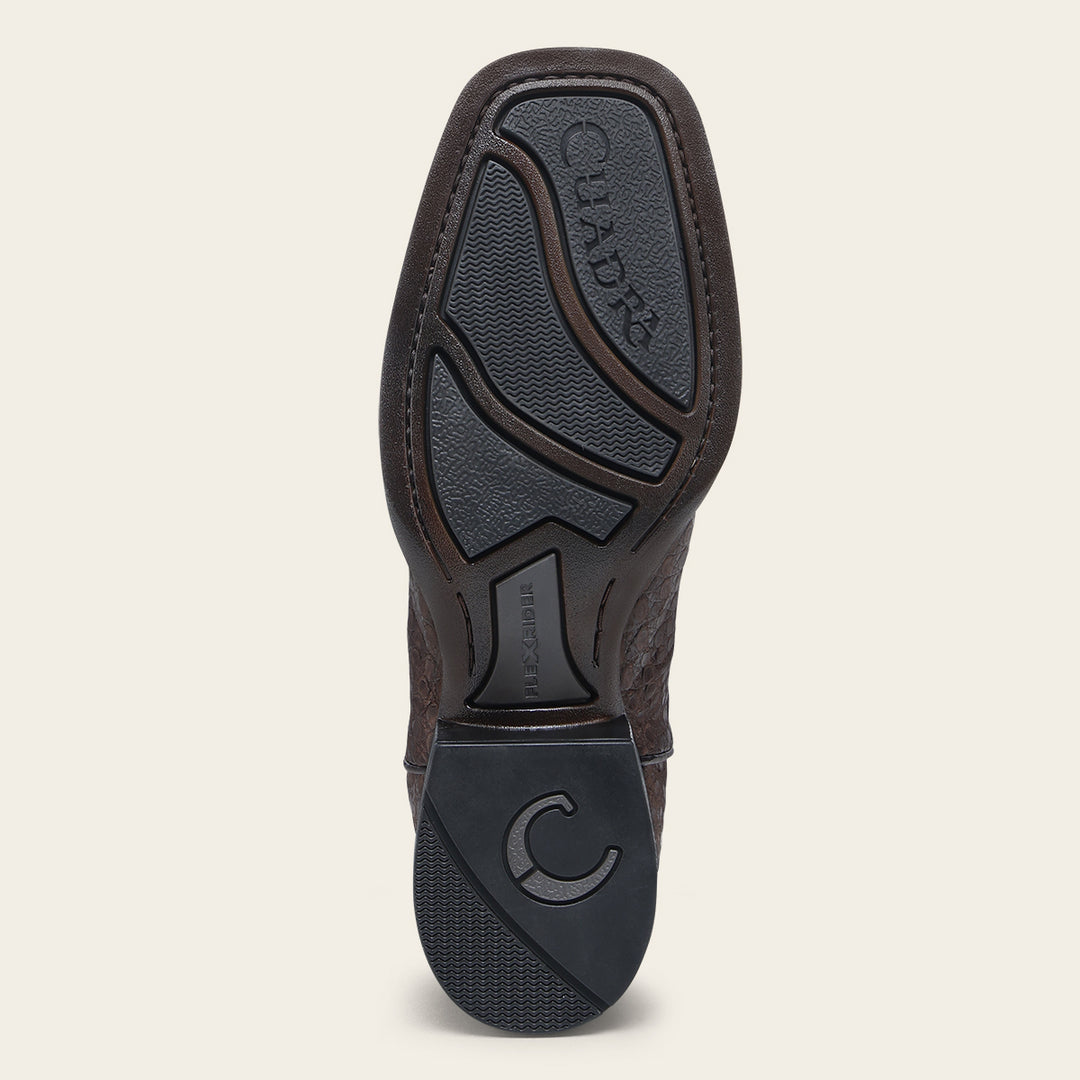 Cuadra Men’s Honey Caiman Studs & Embroidery Belly Cafe/Brown