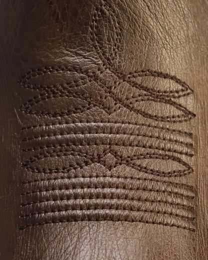 King Exotic Men’s Cutter Toe Smooth Ostrich Brown Boots 749707