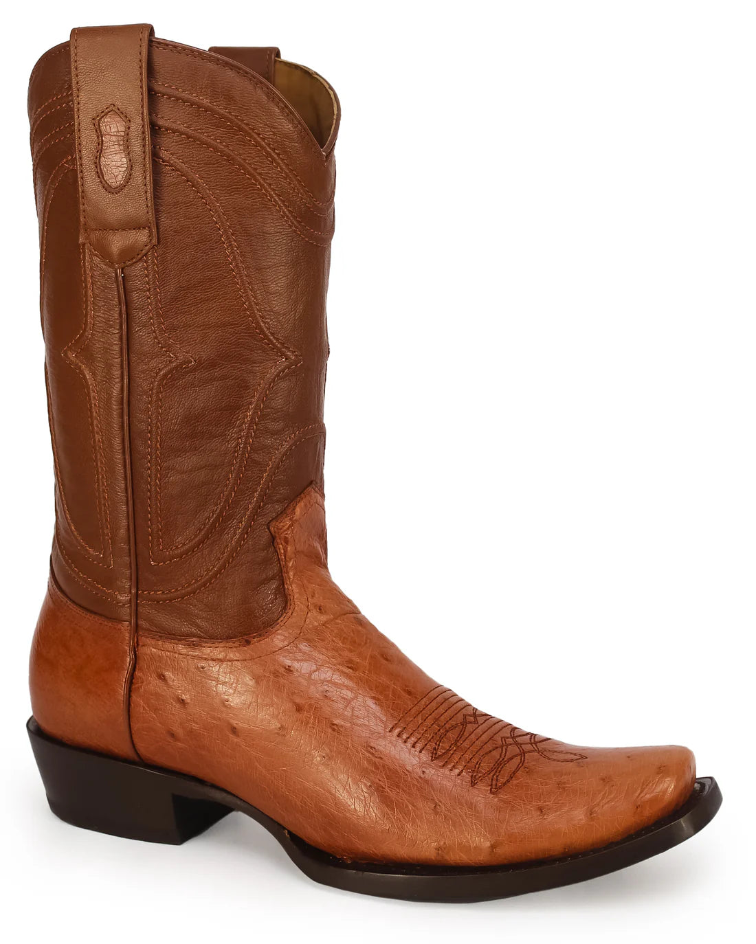 King Exotic Men’s Cutter Toe Smooth Ostrich Brandy Boots 749764