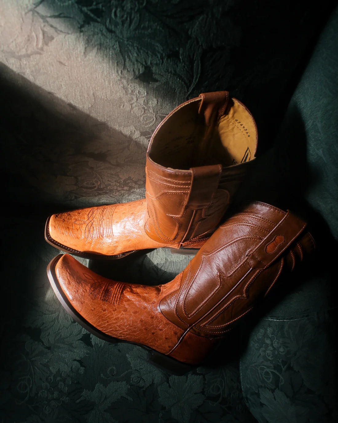 King Exotic Men’s Cutter Toe Smooth Ostrich Brandy Boots 749764