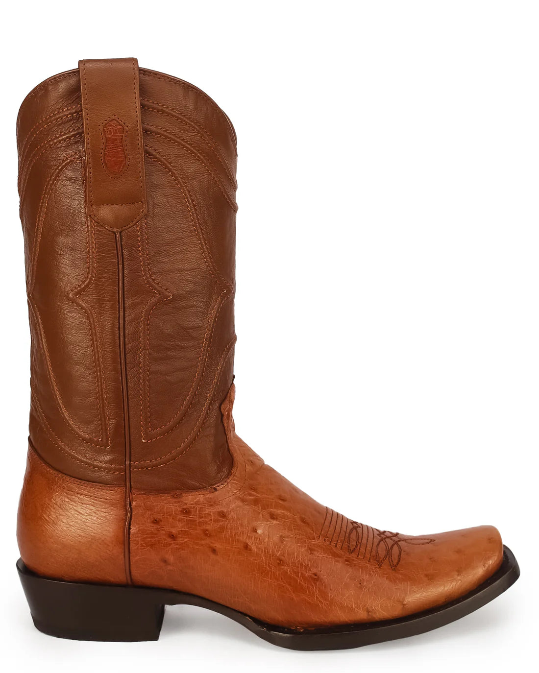 King Exotic Men’s Cutter Toe Smooth Ostrich Brandy Boots 749764