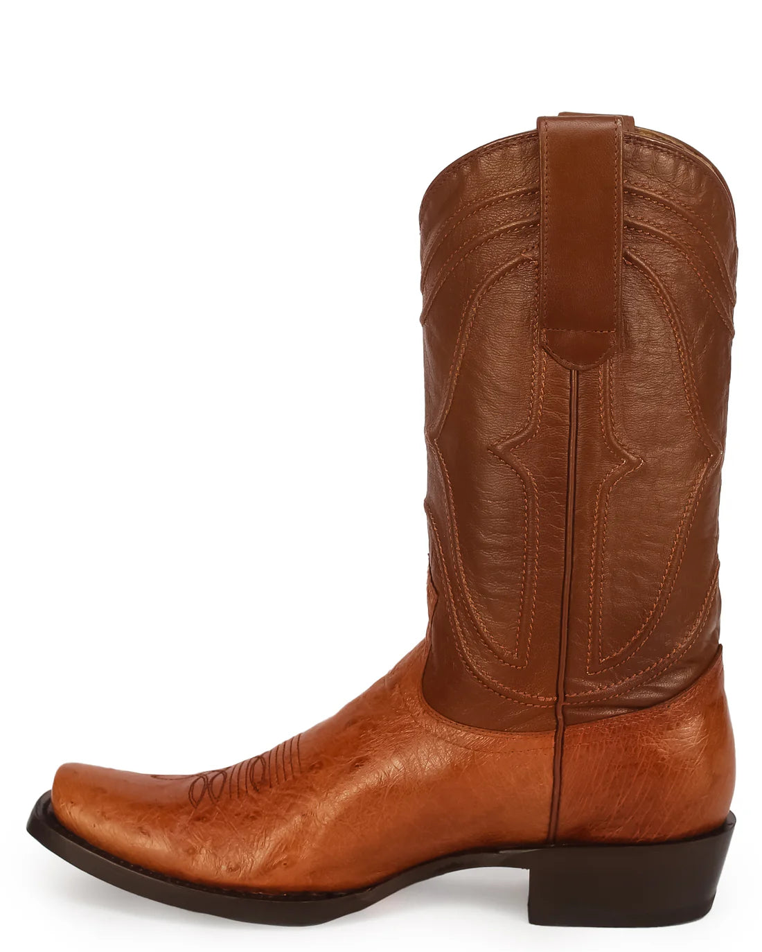 King Exotic Men’s Cutter Toe Smooth Ostrich Brandy Boots 749764