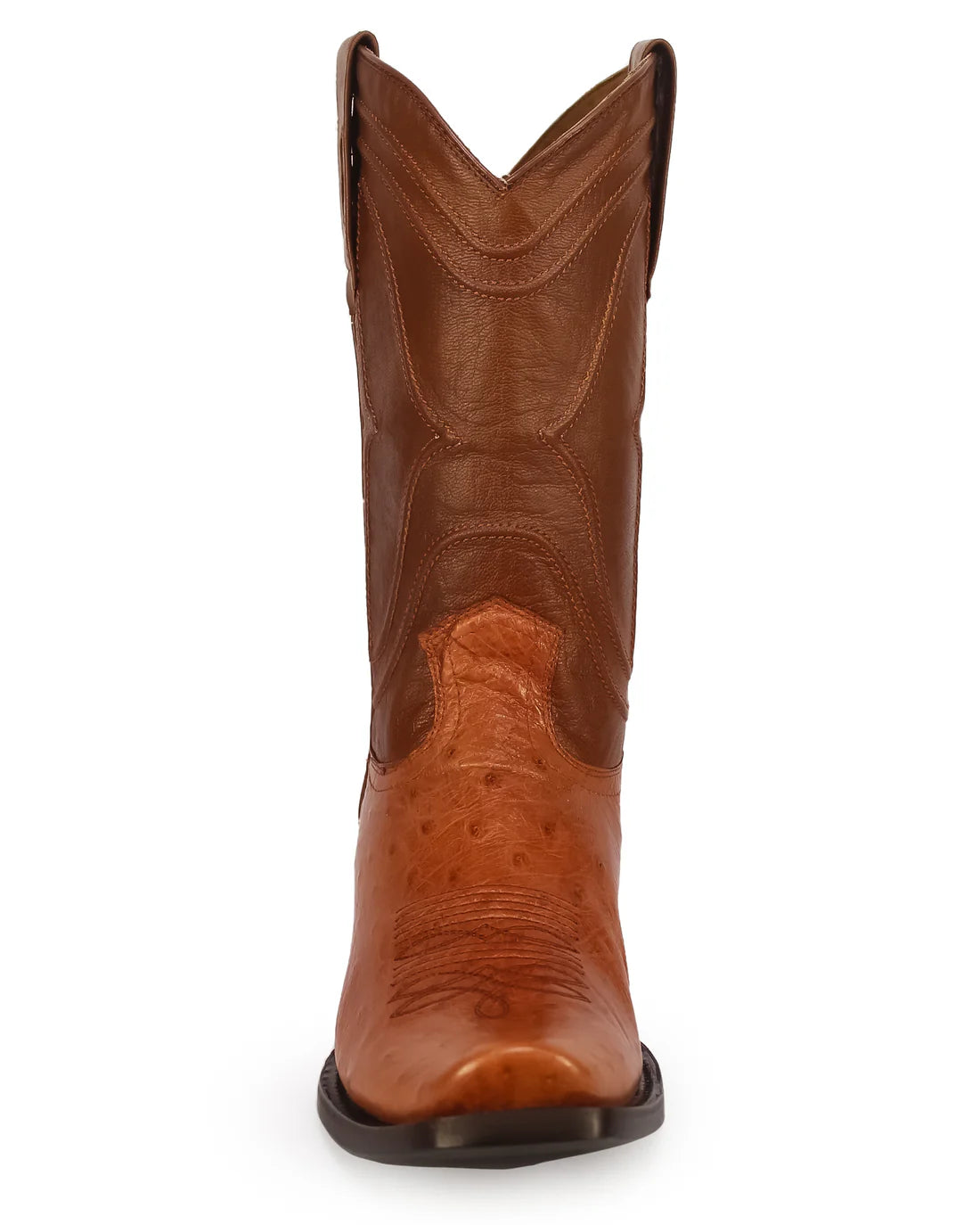 King Exotic Men’s Cutter Toe Smooth Ostrich Brandy Boots 749764