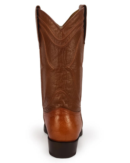 King Exotic Men’s Cutter Toe Smooth Ostrich Brandy Boots 749764