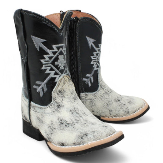 Tanner Mark Infant Leather Square Toe Boots Cow Hair TMI205344