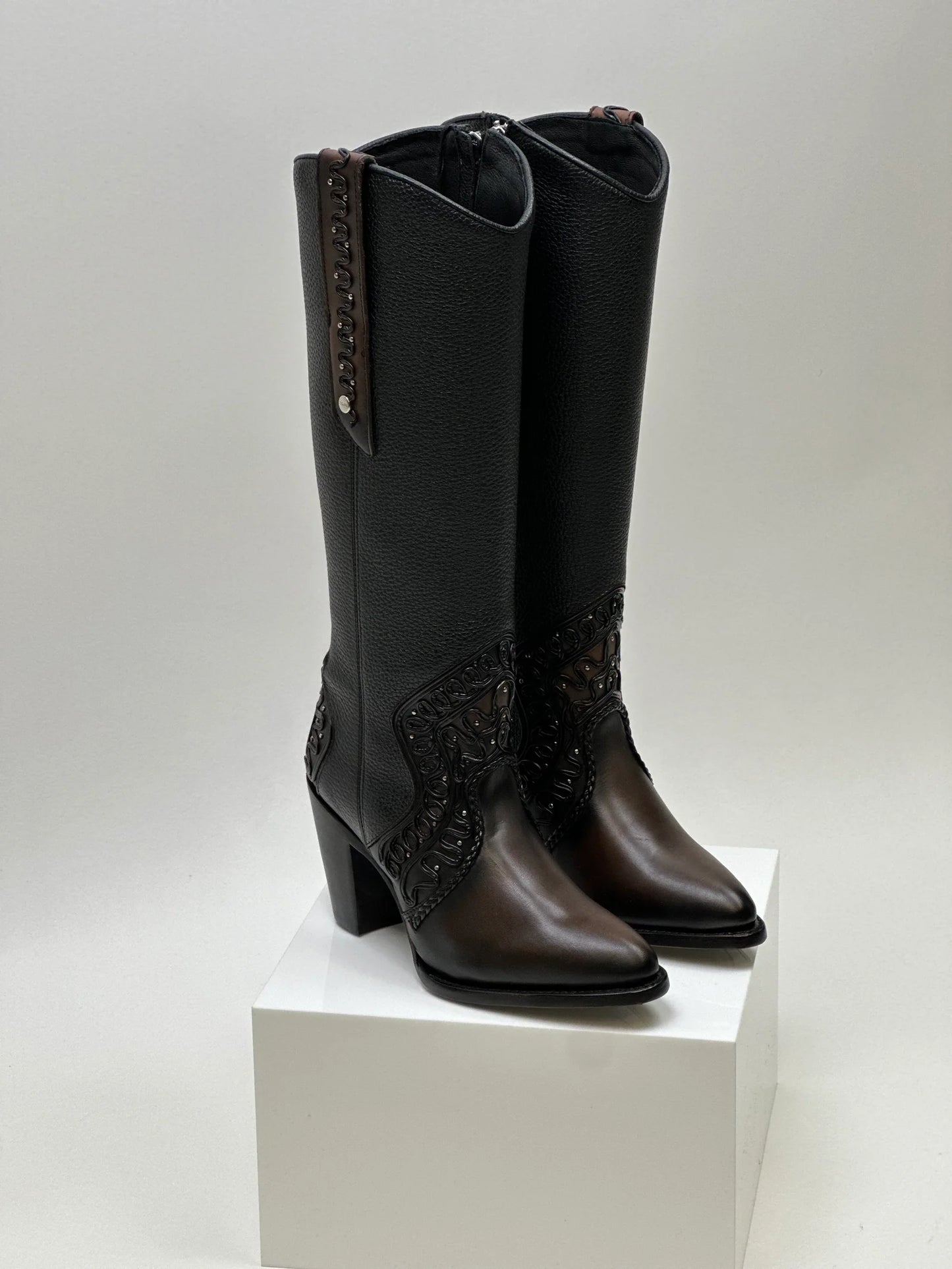 Cuadra Ladies Boot Chocolate Zipper Round Toe CC240