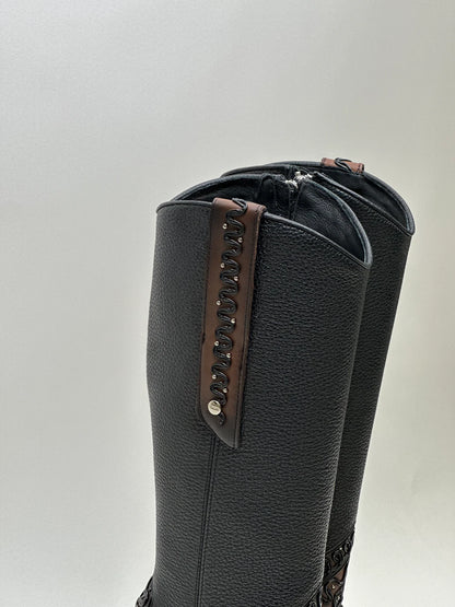 Cuadra Ladies Boot Chocolate Zipper Round Toe CC240
