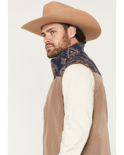 Hooey Men’s Full Zip Vest With Aztec Patterns