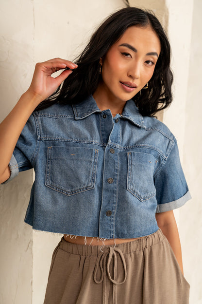 Hidden Medium Boxy Super Soft Cropped Shirt HD165S-M