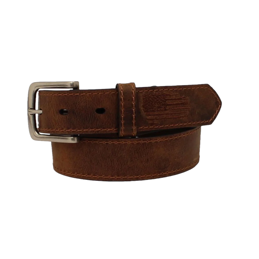 Ariat Kids Stitch USA Flag Shield Brown Belt