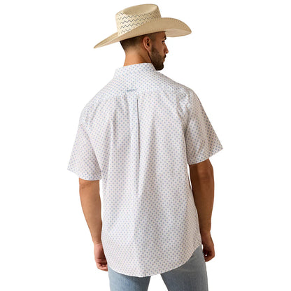 Ariat Men's Tenzin White Medallion Print SS Shirt 10071733