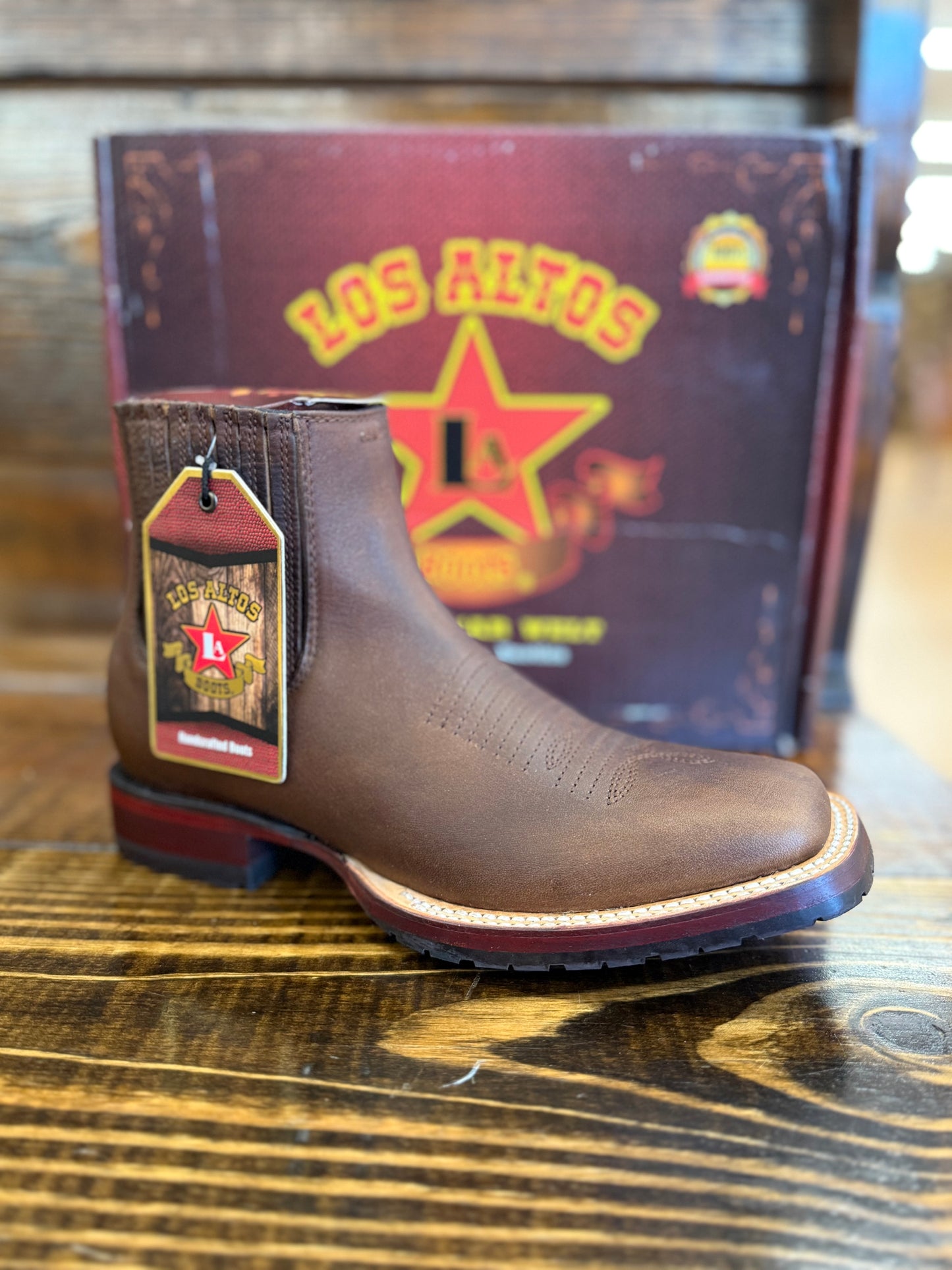 Los Altos Boots Ankle Boot Men’s Wide Square Toe Rage Walnut 82TBM9940