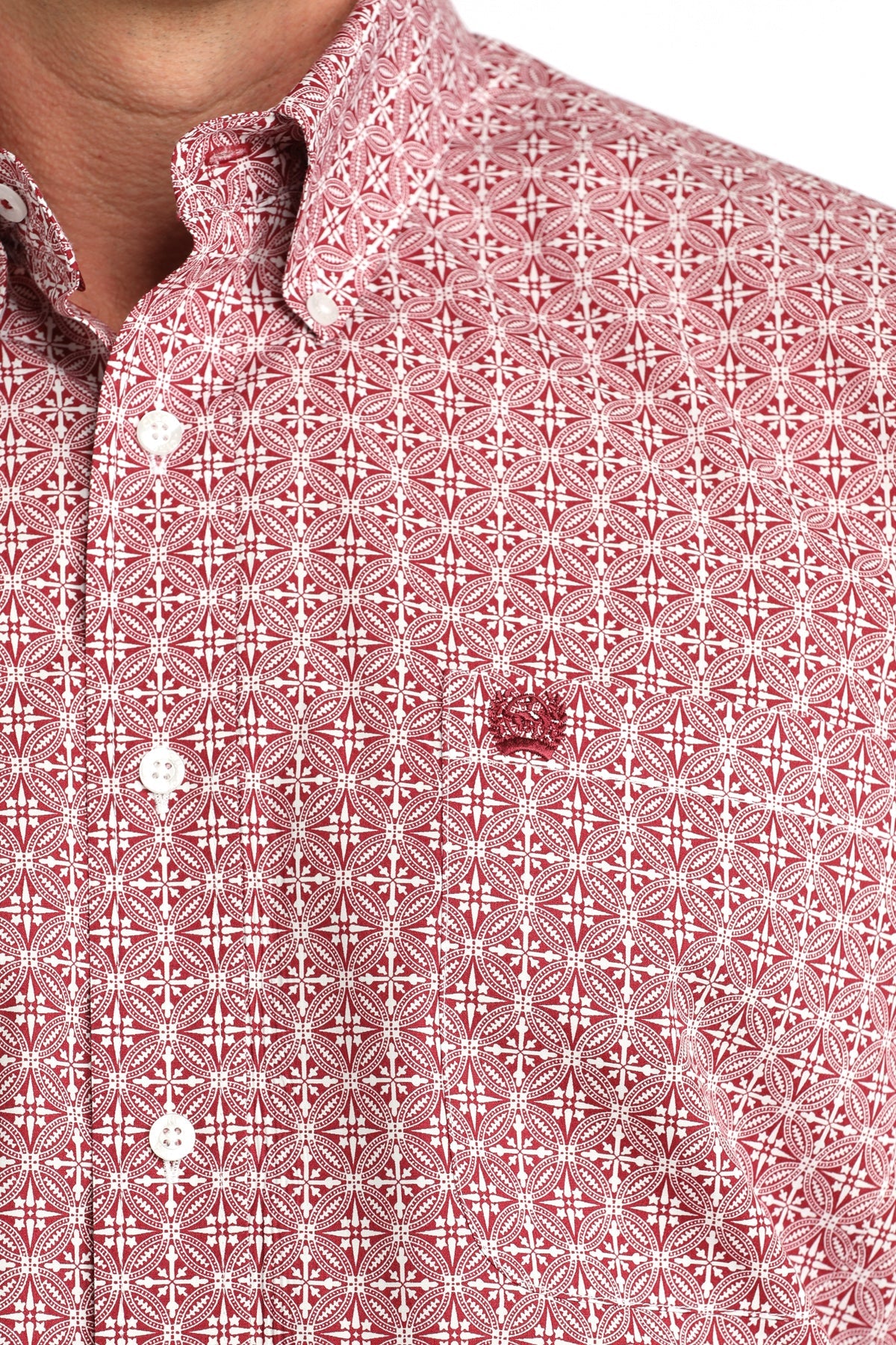 Cinch Men’s Red Printed Long Sleeve Shirt MTW1106052