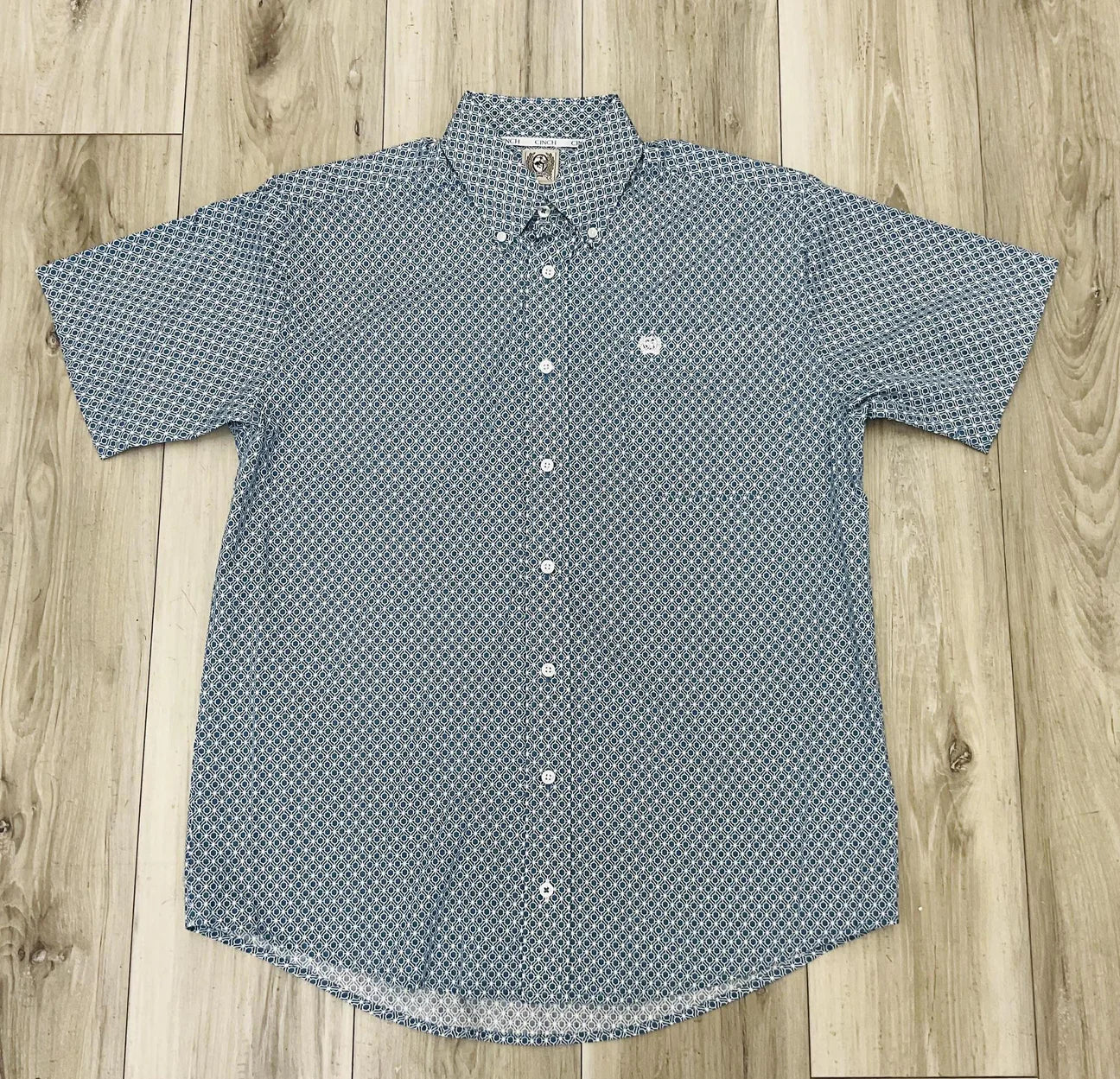 Cinch Men’s Blue Print Short Sleeve Shirt MTW1111501