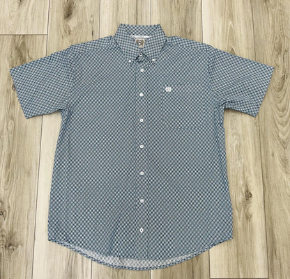 Cinch Men’s Blue Print Short Sleeve Shirt MTW1111501