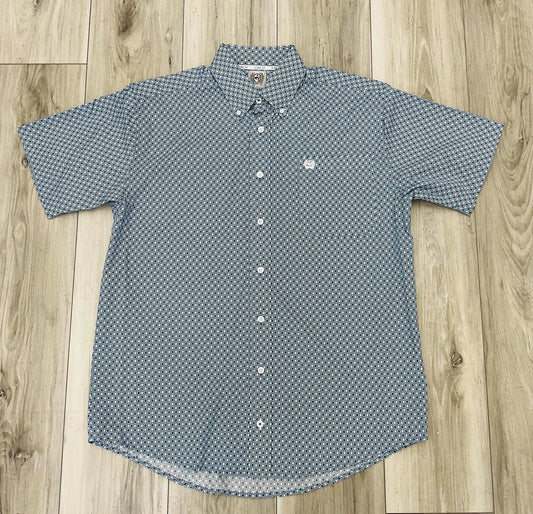 Cinch Men’s Blue Print Short Sleeve Shirt MTW1111501