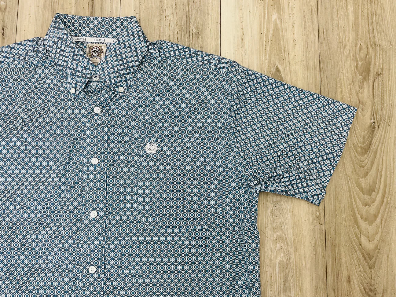 Cinch Men’s Blue Print Short Sleeve Shirt MTW1111501