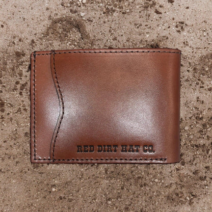 Red Dirt Hat Co. Brown Laced Southwest Medallion Leather Bi-Fold Wallet
