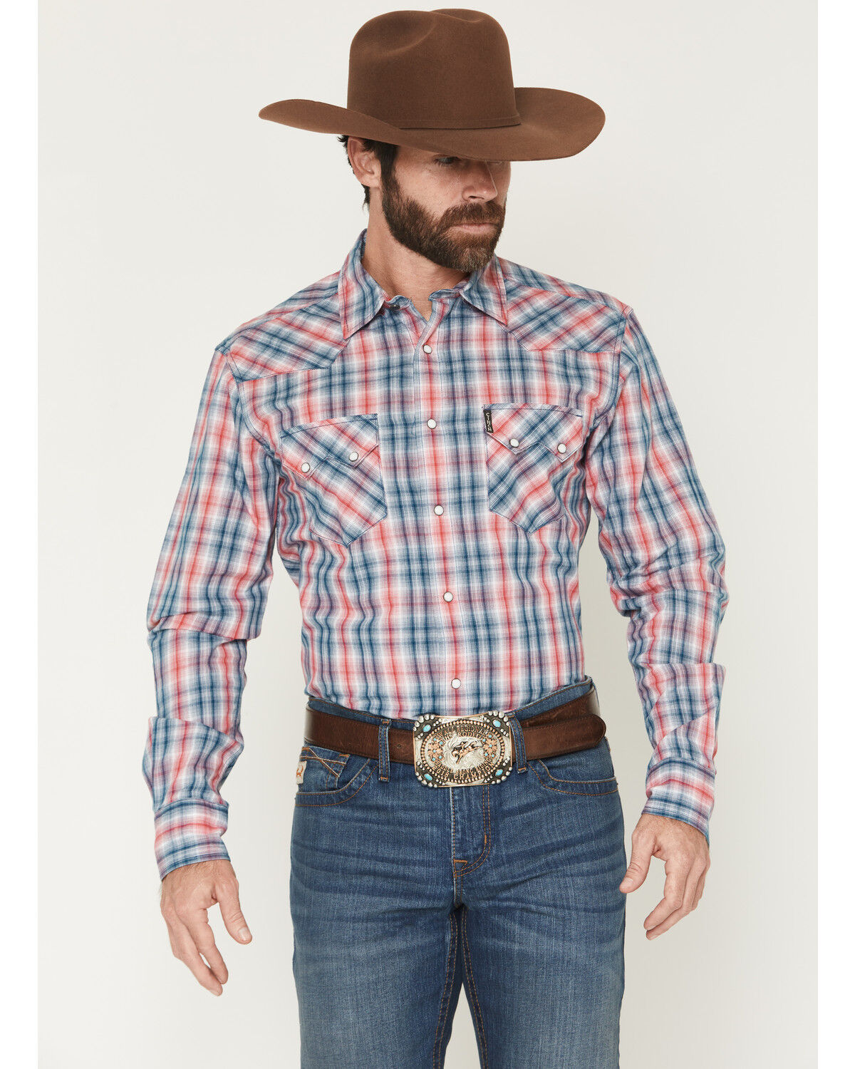 Cinch Men’s Plaid Print Long Sleeve Snap Western Shirt MTW1301091
