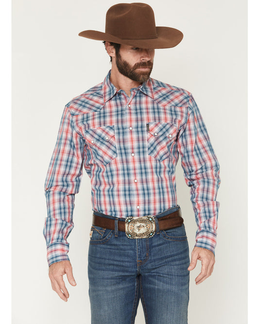 Cinch Men’s Plaid Print Long Sleeve Snap Western Shirt MTW1301091