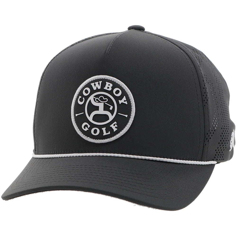 Hooey "Cowboy Golf" Hat Charcoal w/ Black & White Circle Patch