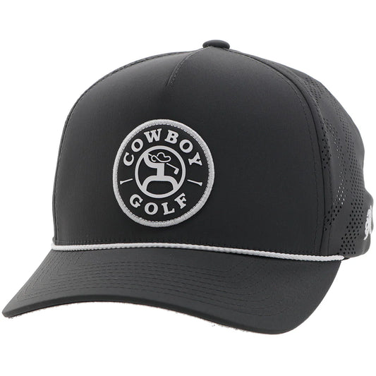 Hooey "Cowboy Golf" Hat Charcoal w/ Black & White Circle Patch