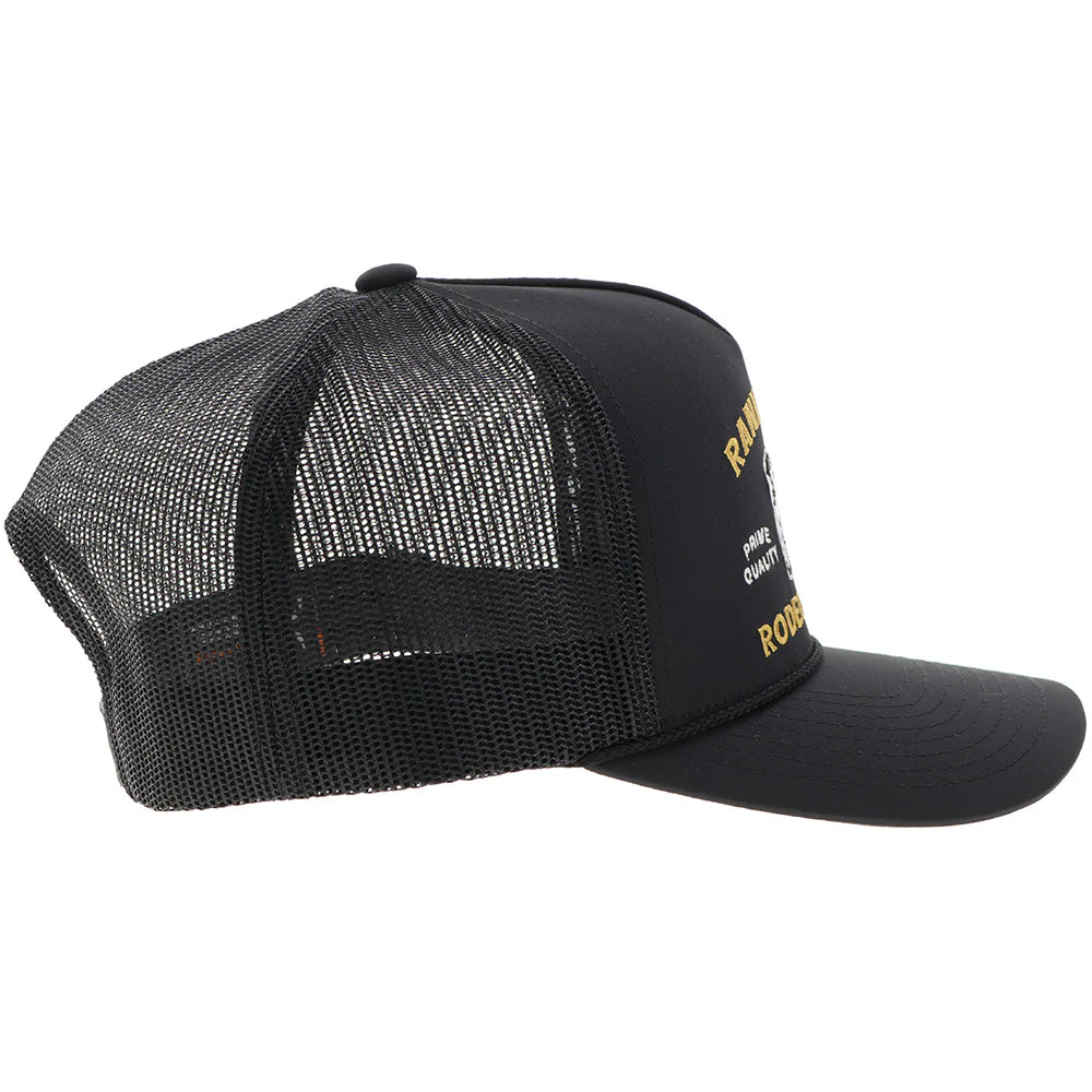 Hooey "Rank Stock" Hat Black w/ Yellow & White Stitching