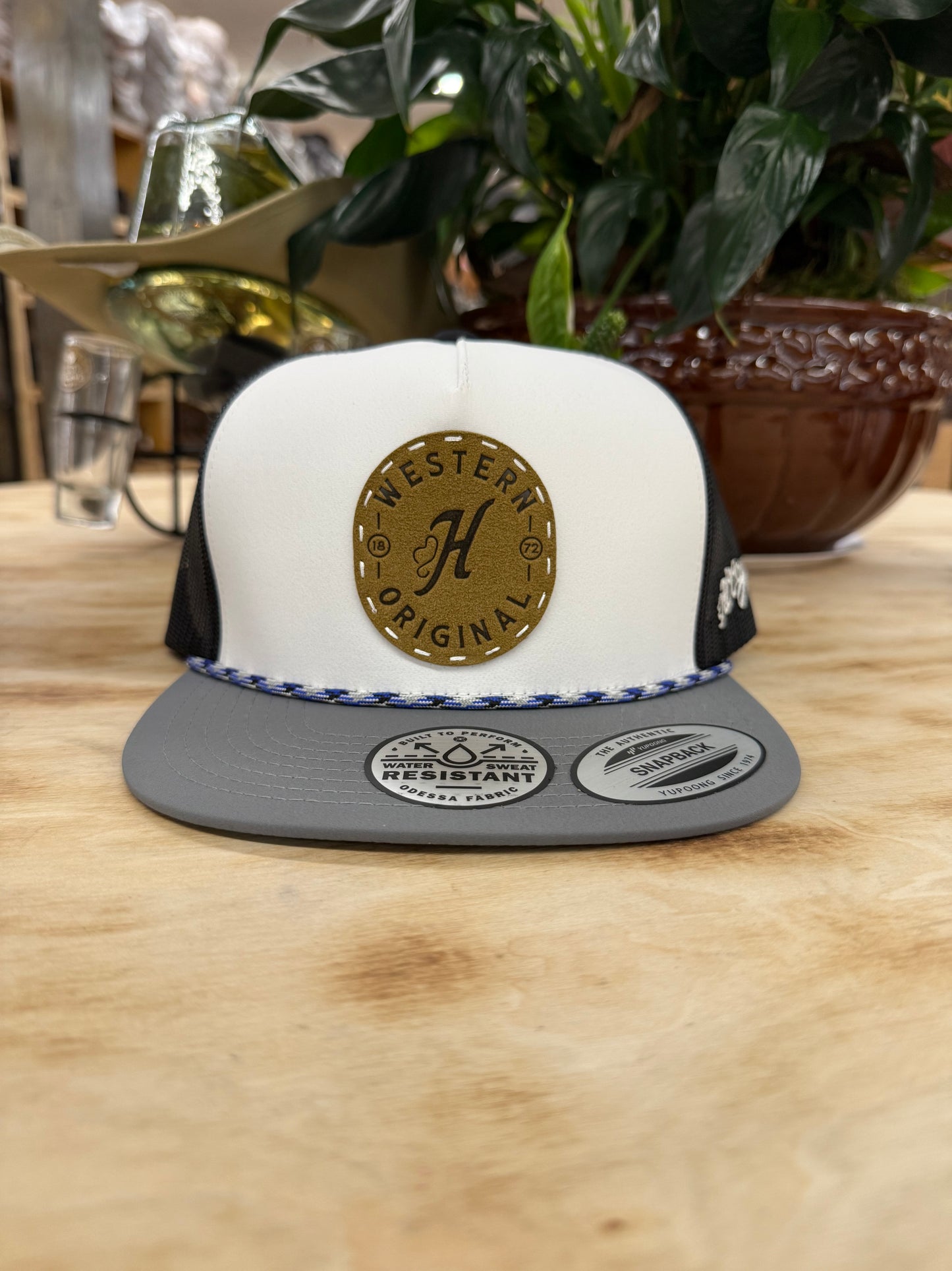 Hooey Spur White/Charcoal 5 Panel Trucker Mens Hat