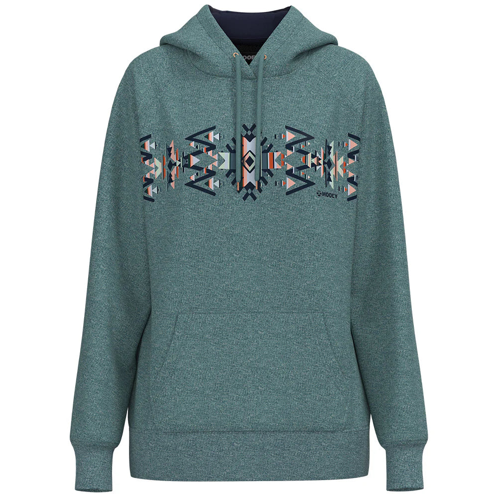 Hooey Ladies "Legendary Polar Fleece" Blue W/Aztec Hoody HH1352BL