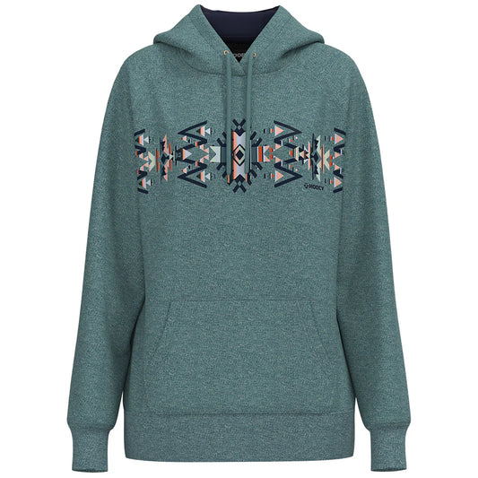 Hooey Ladies "Legendary Polar Fleece" Blue W/Aztec Hoody HH1352BL