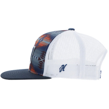 Hooey "DOC" Hat Navy/White Aztec w/ Rectangle Patch 2502T-NVWH
