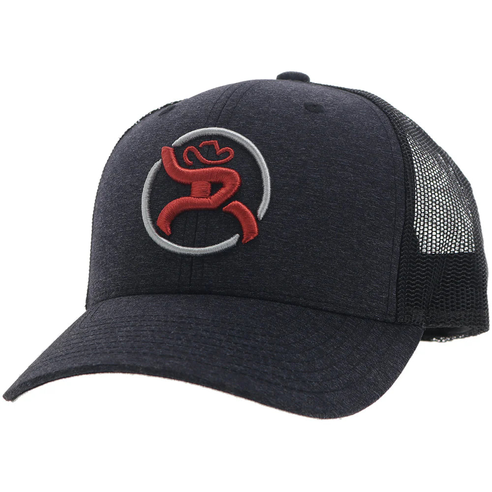 HOOEY "STRAP" ROUGHY HAT CHARCOAL/BLK W/RED & WHITE LOGO