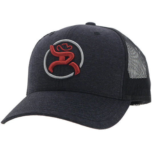 HOOEY "STRAP" ROUGHY HAT CHARCOAL/BLK W/RED & WHITE LOGO